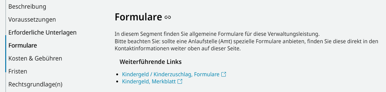 Beispiel für ein Formular an der Leistung